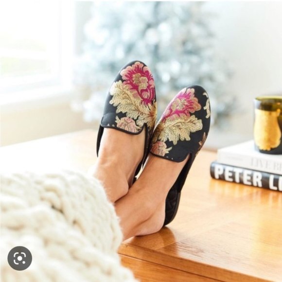 Birdies Shoes Nib Birdies The Phoebe Mule Slide Floral Jacquard